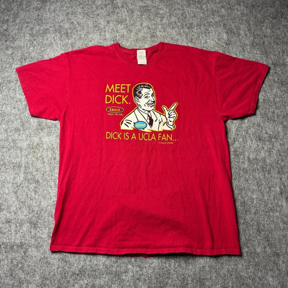 Smack Apparel Red UCLA Fan Humor Graphic T-Shirt, Size XL